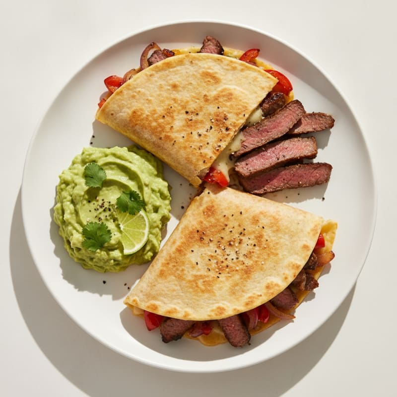 Carne Asada Quesadillas with Guacamole
