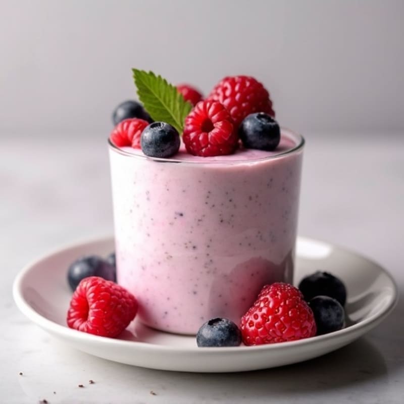 Creamy Greek Yogurt Protein Mousse with Mixed Berries
