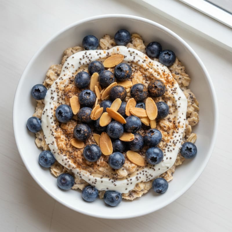 Berry-Almond Overnight Oats with Chia