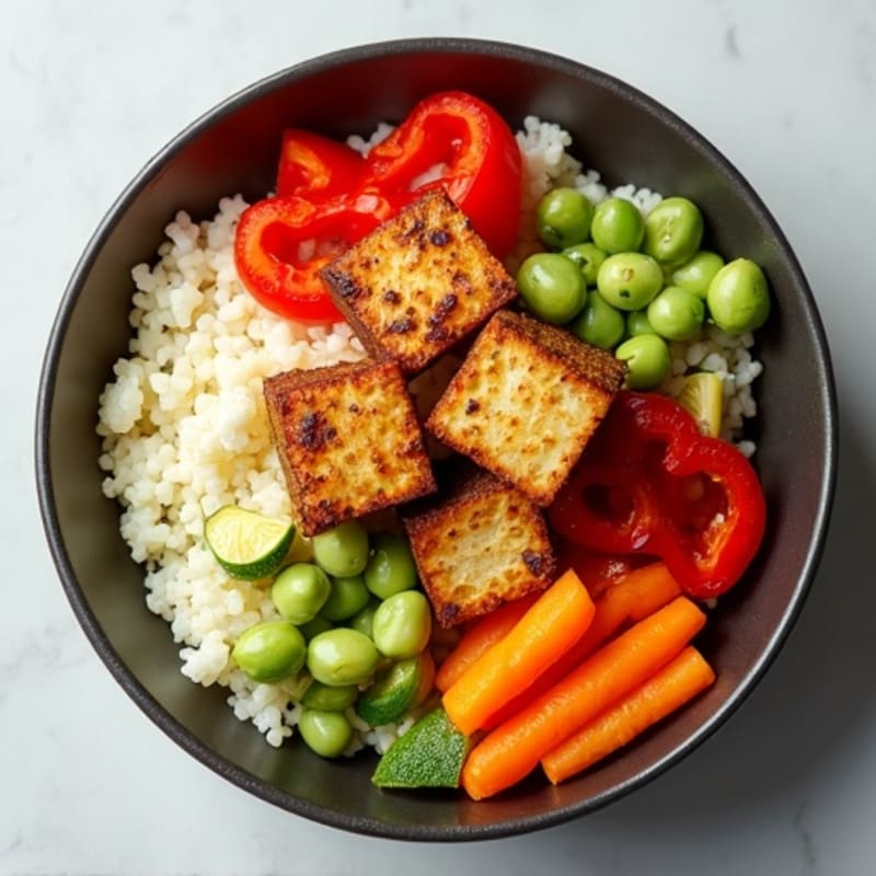 Roasted Rainbow Vegetable Power Bowl with Cauliflower Rice