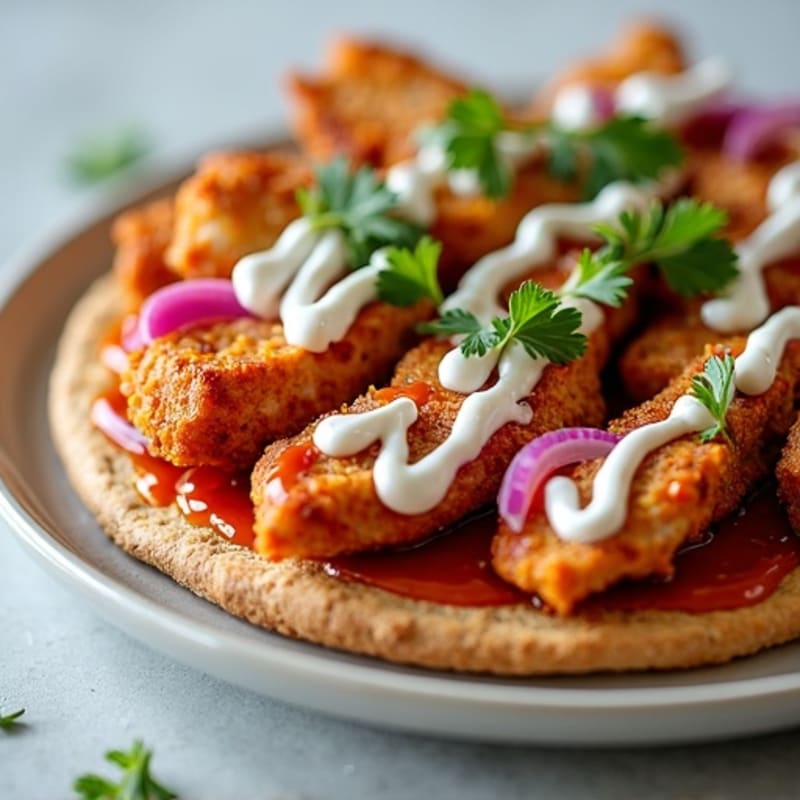 Crispy BBQ Ranch Chicken Flatbread