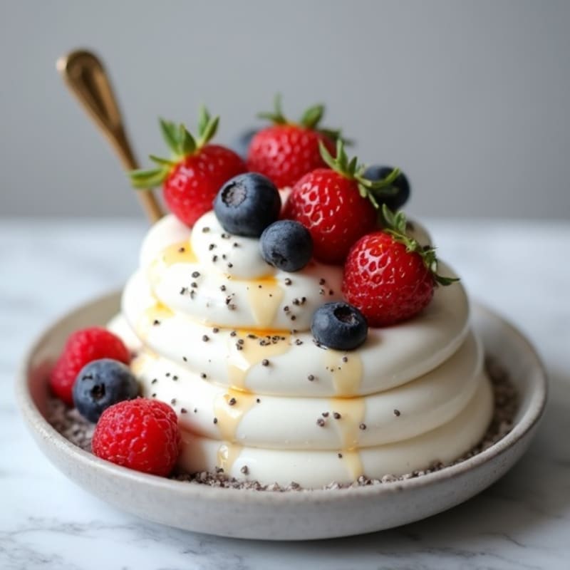 Silky Greek Yogurt Protein Mousse with Fresh Berries