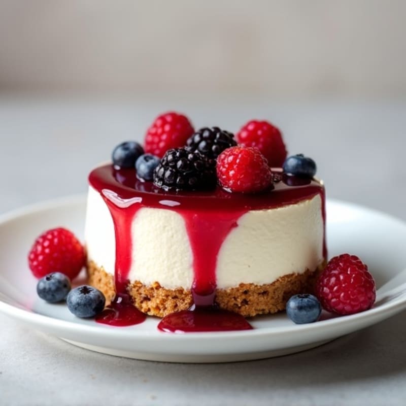 Protein-Packed Greek Yogurt Cheesecake with Berry Compote