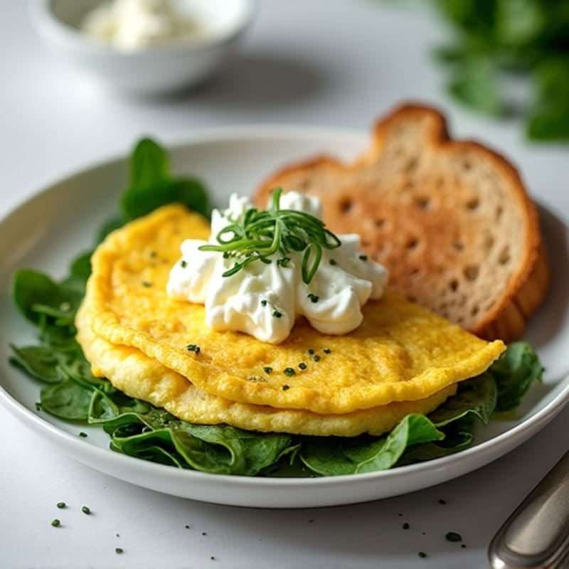 Egg White Spinach Omelette with Cottage Cheese