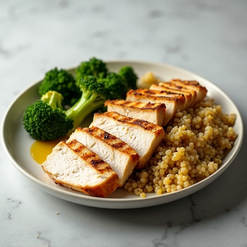 Grilled Turkey Breast with Quinoa and Roasted Broccoli