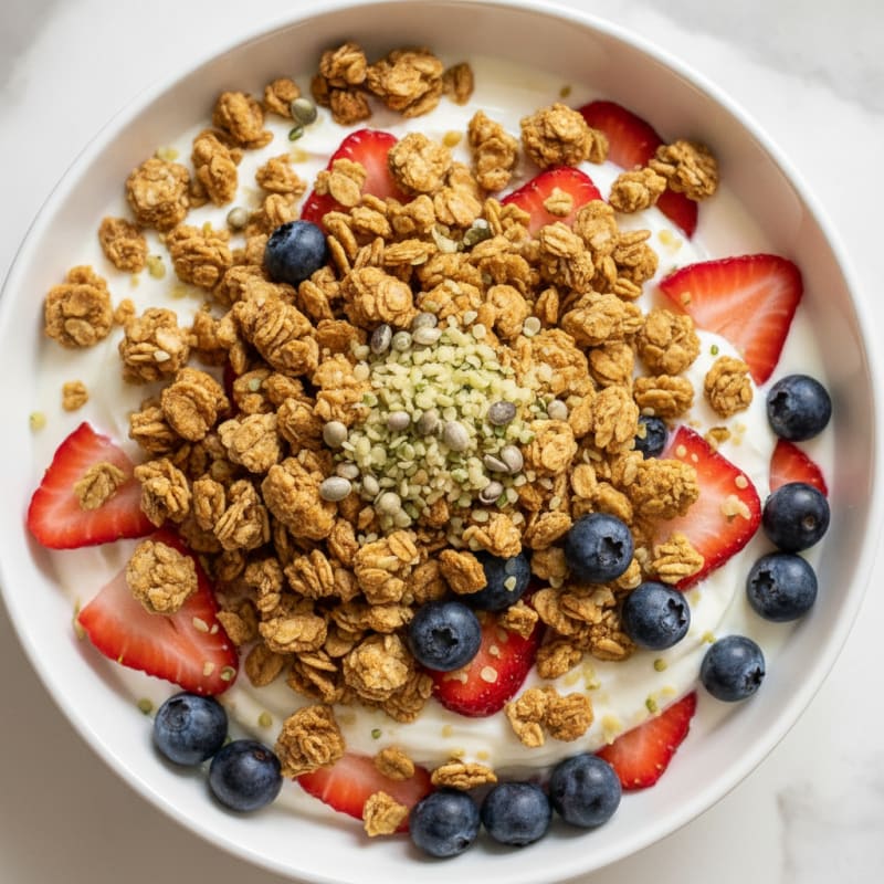 Creamy Greek Yogurt Parfait with Protein Granola and Berries