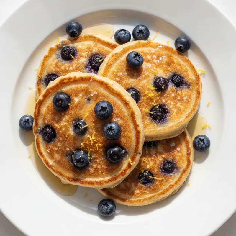 Blueberry Ricotta Pancakes with Lemon Zest