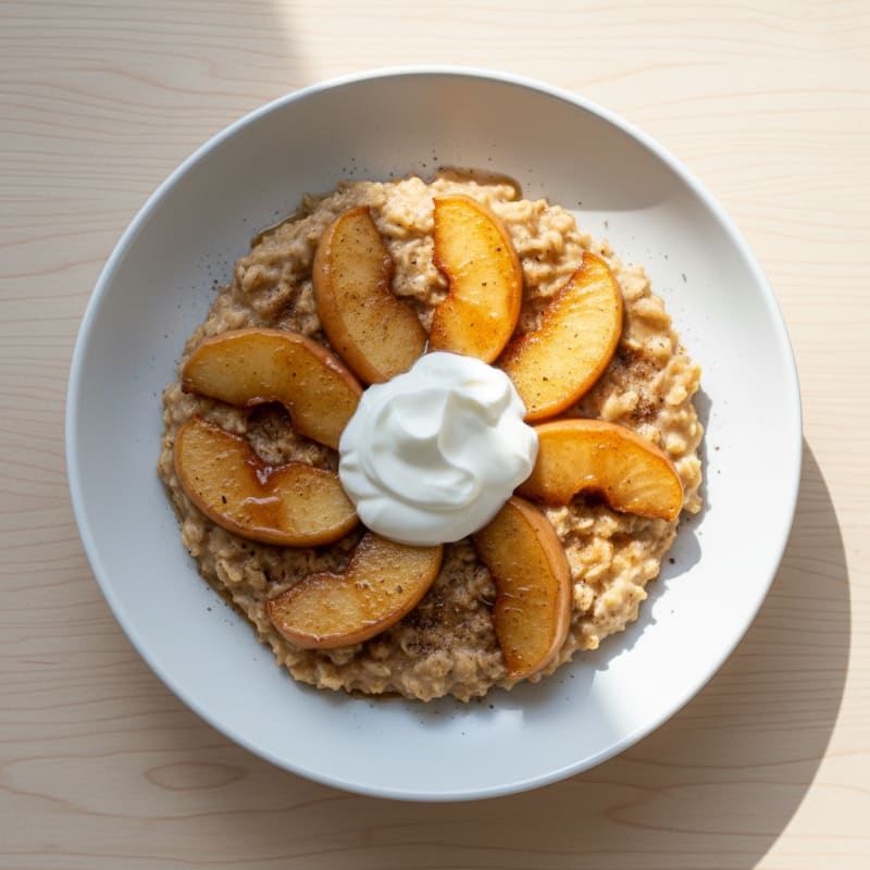 Creamy Spiced Oatmeal with Caramelized Apples