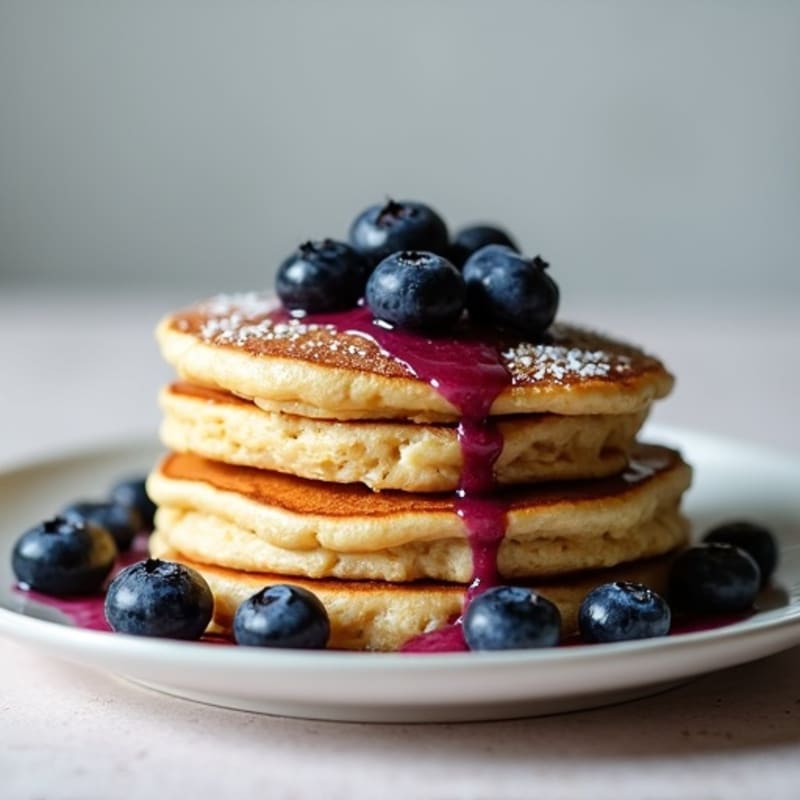 Fluffy Protein Blueberry Pancakes