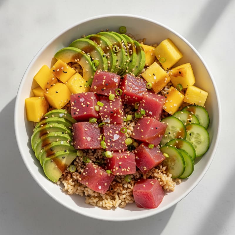 Ahi Tuna Poke Bowl with Tropical Fruit