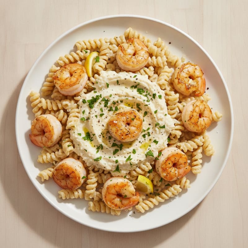 Creamy Shrimp Alfredo with Cottage Cheese Sauce