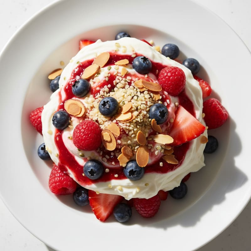 Greek Yogurt Protein Parfait with Mixed Berries