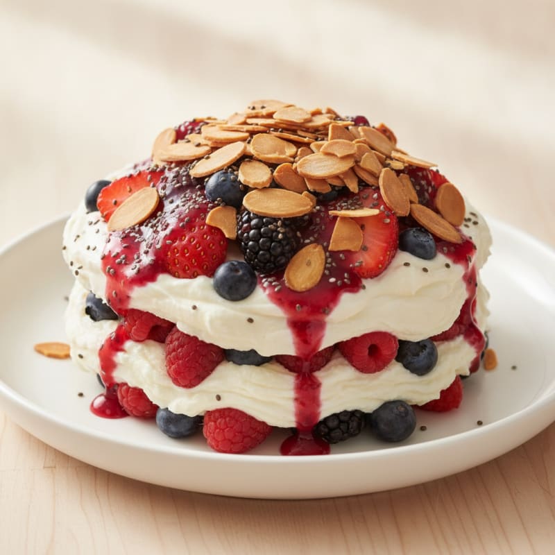 Greek Yogurt Protein Parfait with Mixed Berries