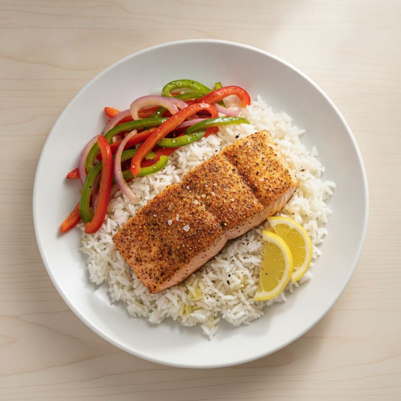Cajun Salmon with Jasmine Rice