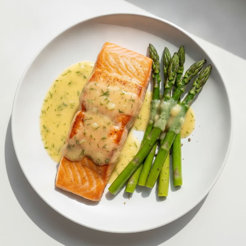 Pan-Seared Wild Salmon with Lemon-Dill Sauce