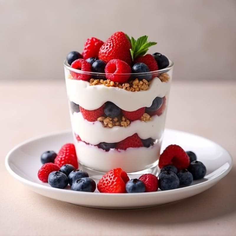 Greek Yogurt Protein Parfait with Mixed Berries