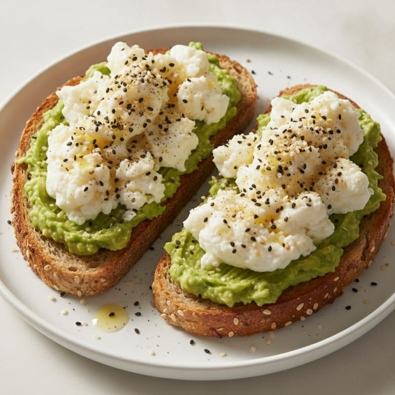 High-Protein Avocado Toast with Everything Bagel Seasoning