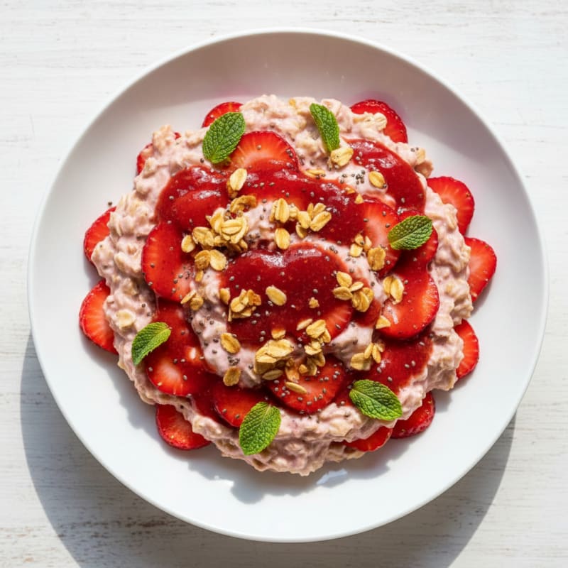 Creamy Strawberry Shortcake Overnight Oats