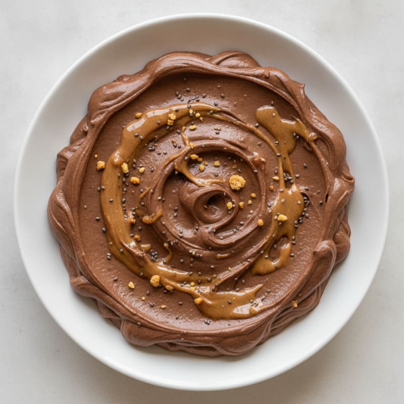 Silky Chocolate Protein Pudding with Almond Butter Swirl