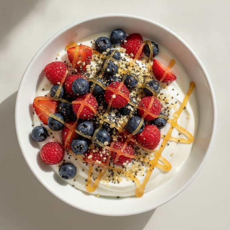 Creamy Greek Yogurt Bowl with Chia Seeds and Mixed Berries