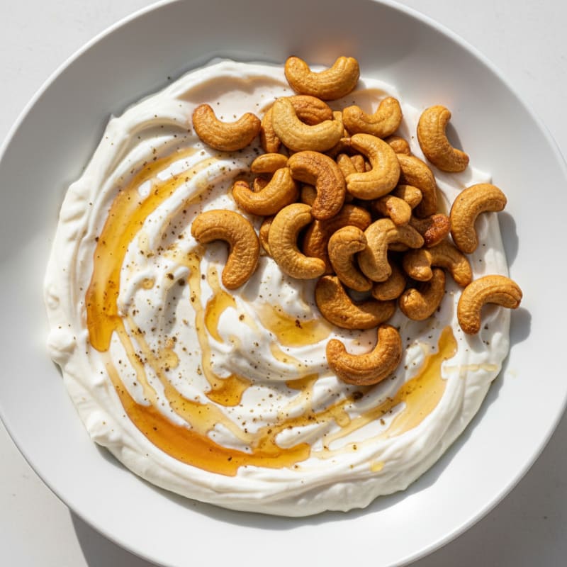 Silky Protein Yogurt with Toasted Cashews and Cardamom