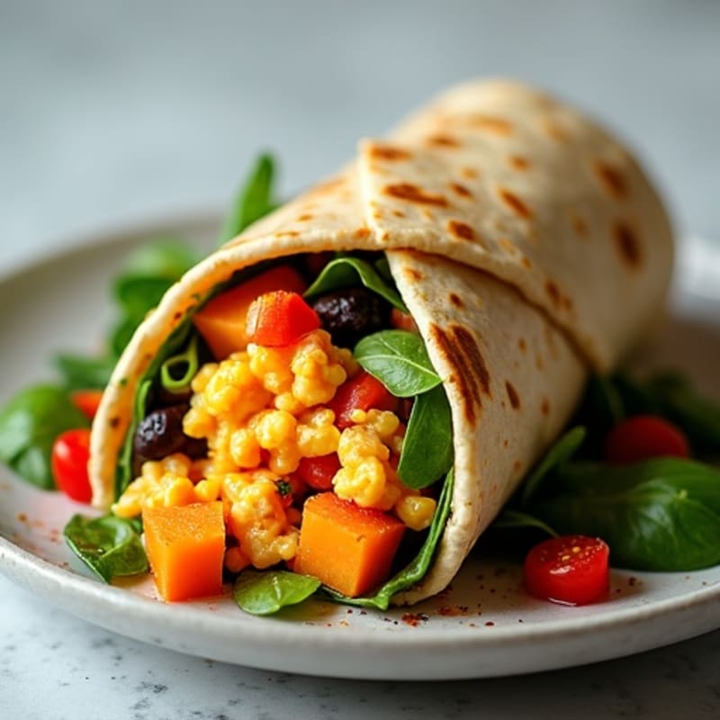 Protein-Packed Sweet Potato Black Bean Breakfast Burrito
