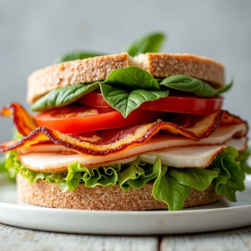 Crispy Turkey Bacon Lettuce Sandwich with Fresh Herbs