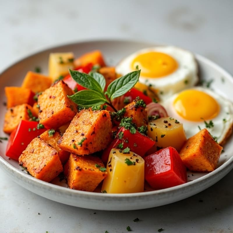 Crispy Sweet Potato and Egg Hash