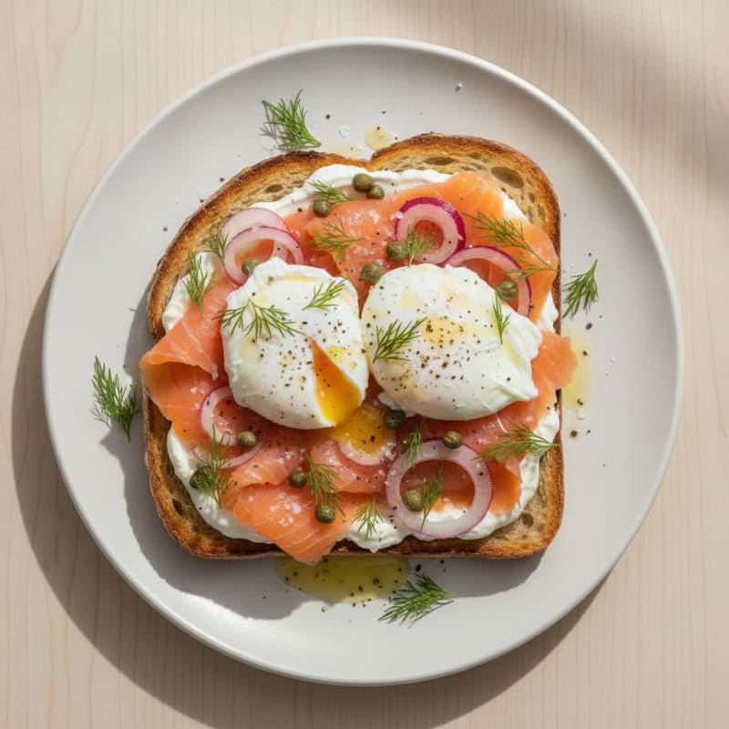 High-Protein Smoked Salmon Sourdough Toast