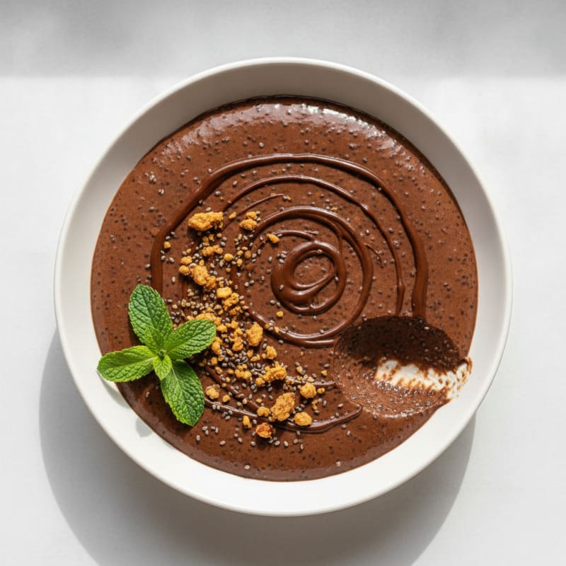 Silky Cottage Cheese Protein Pudding with Cocoa and Chia