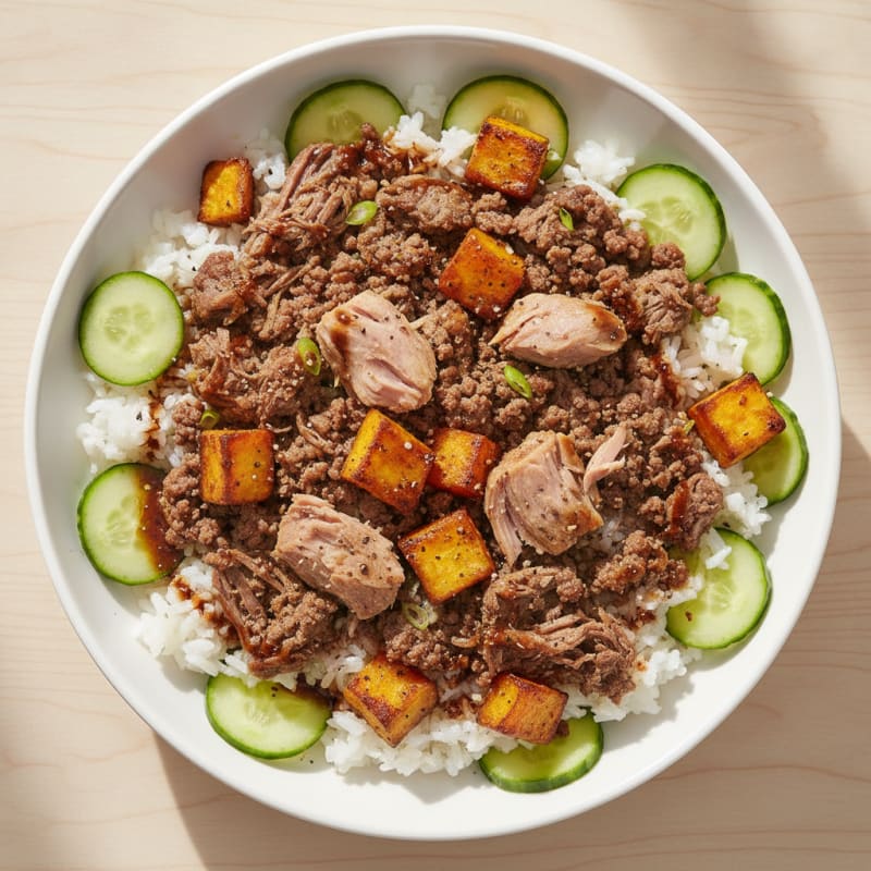 Shredded Beef & Tuna Power Bowl