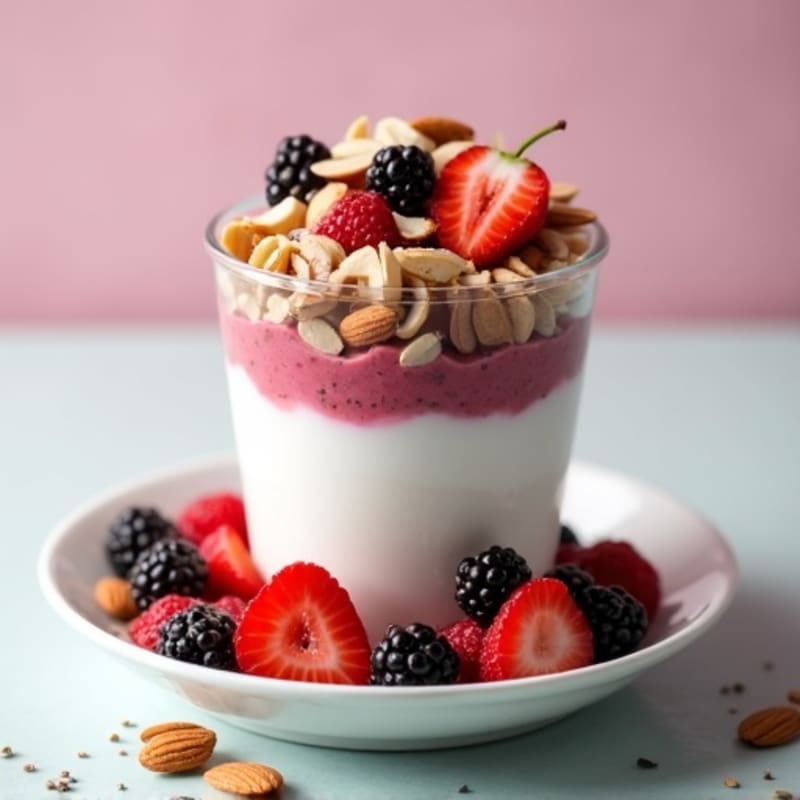 Greek Yogurt Protein Parfait with Berries and Almonds