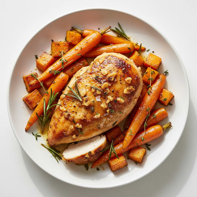 Garlic Herb Roasted Chicken with Root Vegetables