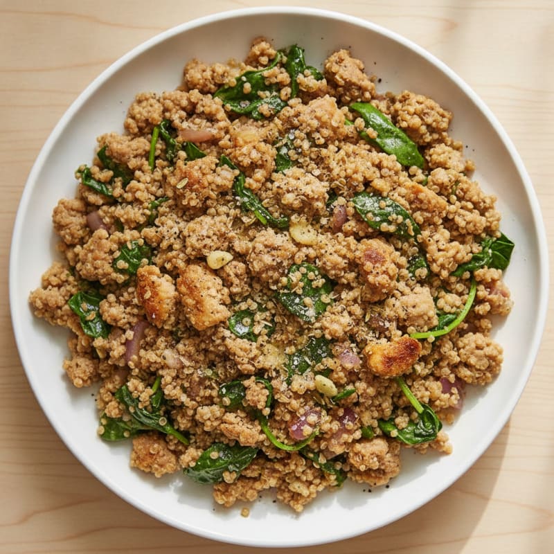 Mediterranean Ground Turkey and Quinoa Bowl