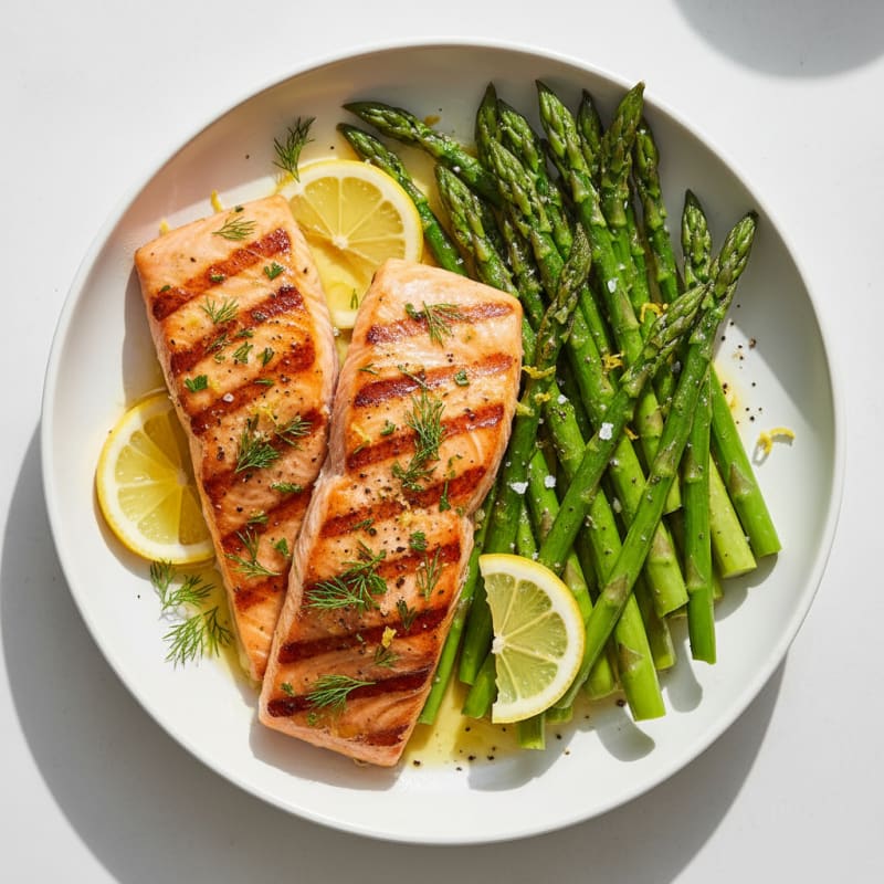 Lemon Herb Grilled Salmon with Asparagus