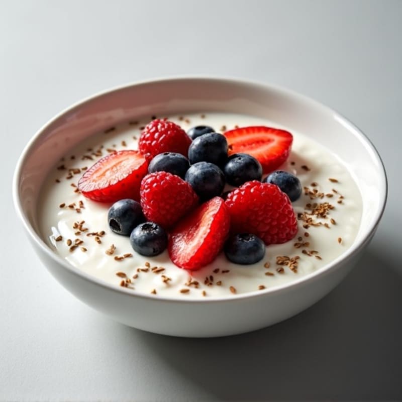Creamy Greek Yogurt Bowl with Mixed Berries and Hemp Seeds