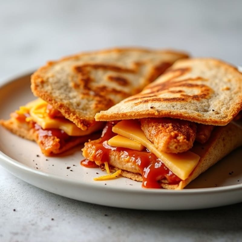 Crispy Whole Wheat BBQ Chicken Quesadilla