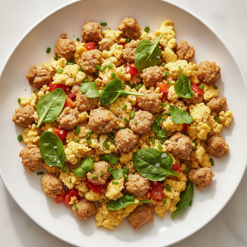 Sausage and Egg Scramble with Herbs