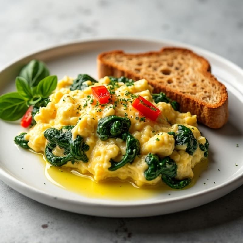 Egg White and Cottage Cheese Scramble with Spinach