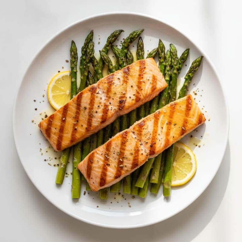Lemon Herb Grilled Salmon with Asparagus