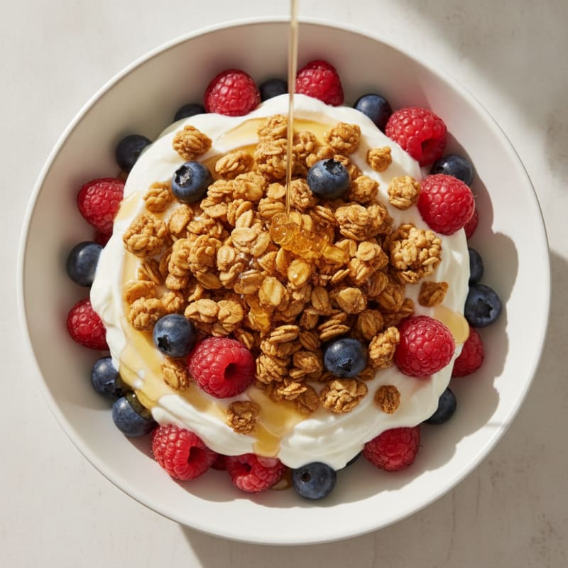 Greek Yogurt Protein Parfait with Mixed Berries