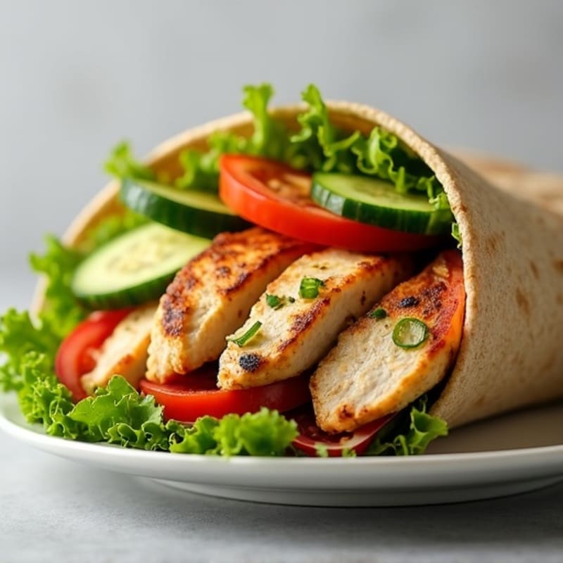 Herb Grilled Chicken and Fresh Veggie Wrap