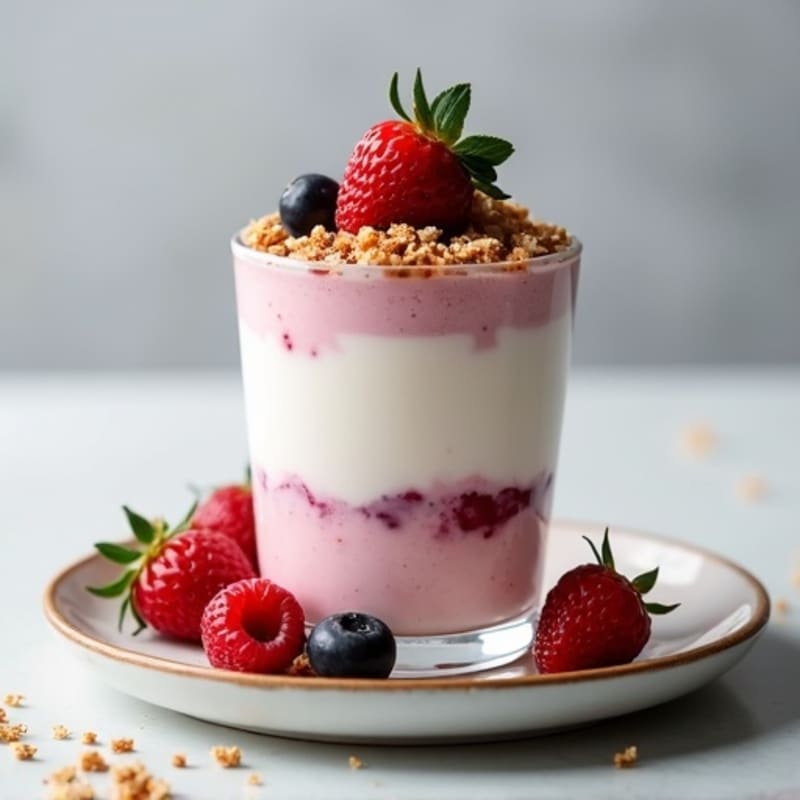 Greek Yogurt Protein Mousse with Mixed Berries