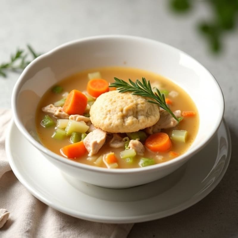 Creamy Chicken and Vegetable Soup with Fluffy Dumplings