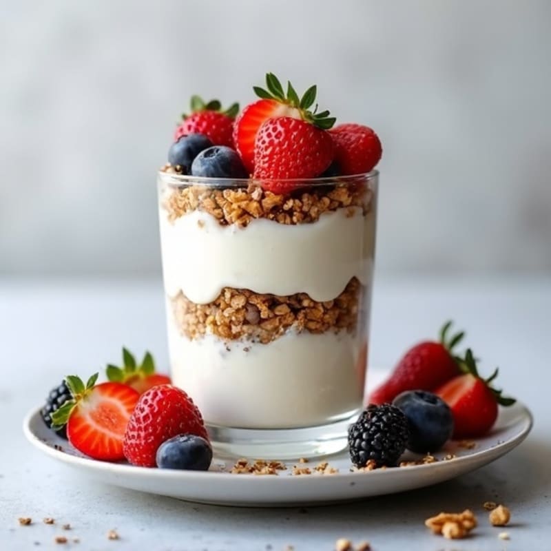 Creamy Greek Yogurt Parfait with Almond Butter and Chia Seeds
