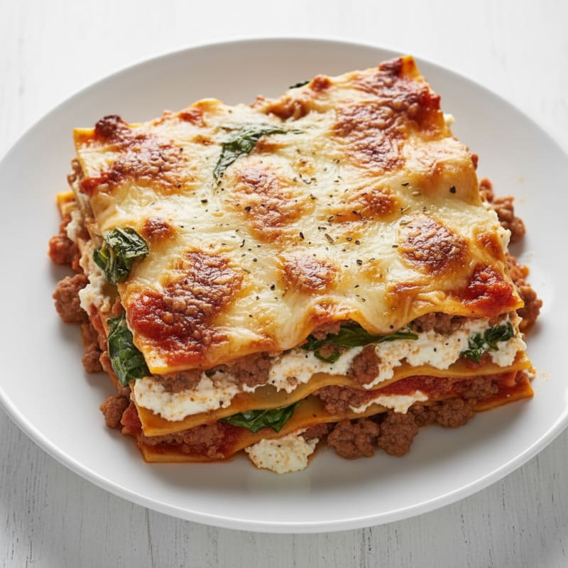 Creamy Baked Beef Lasagna with Ricotta