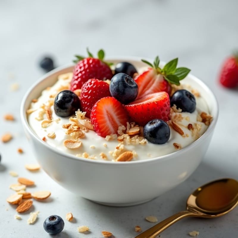 Creamy Greek Yogurt with Berries and Almonds