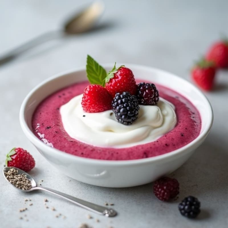 Silky Greek Yogurt Protein Mousse with Mixed Berries