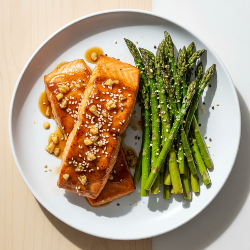 Teriyaki Glazed Salmon with Roasted Asparagus
