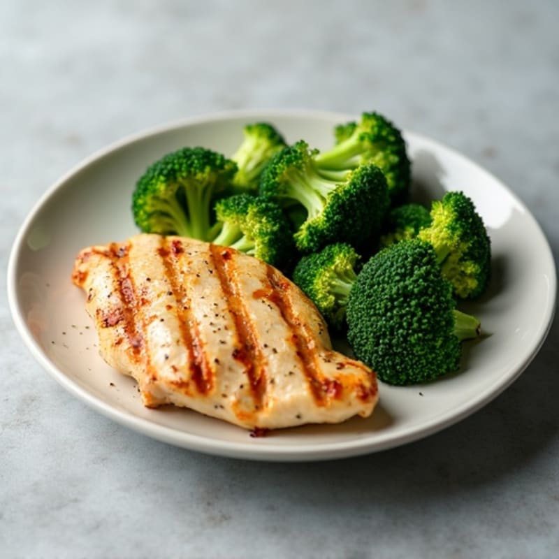 Grilled Chicken Breast with Steamed Broccoli